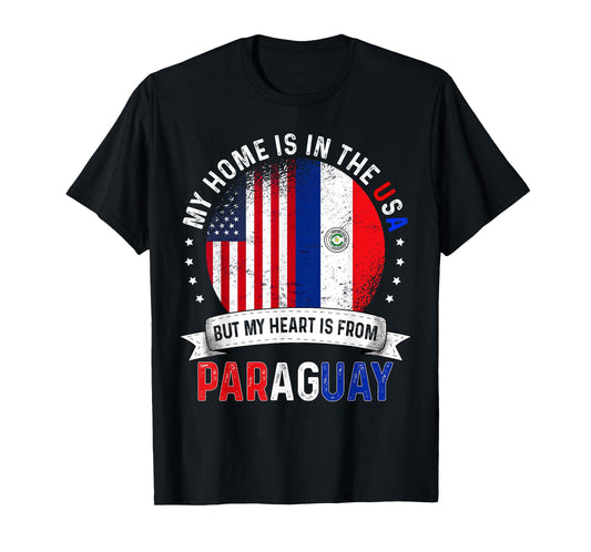 Paraguayan American Patriot Heart is from Paraguay Flag T-Shirt