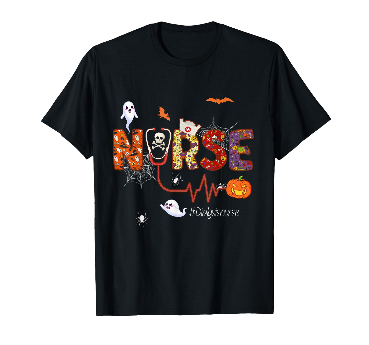 Dialysis Nurse Scary Halloween Pumpkin Nursing T-Shirt