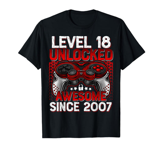 Level 18 Unlocked 18 Year Old Gifts Boys 18th Birthday Boy T-Shirt