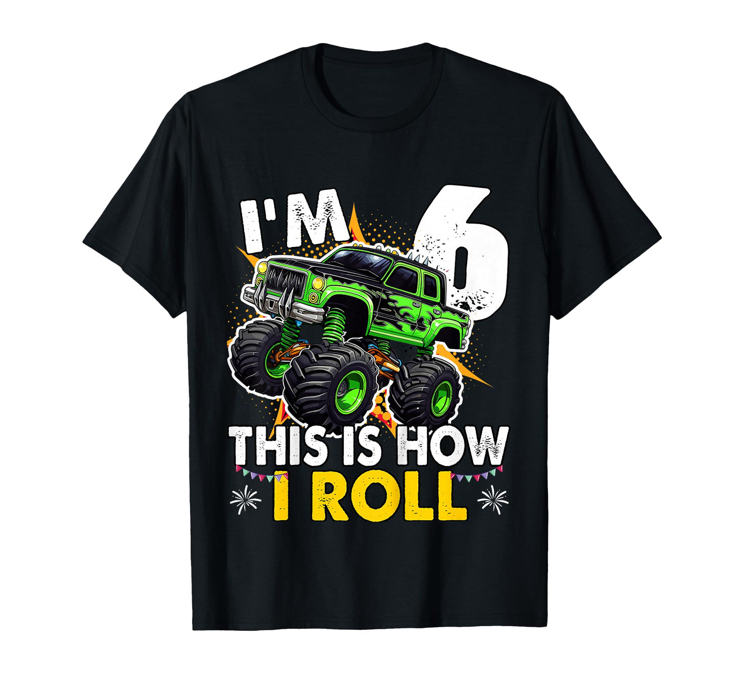 6 Year Old Monster Truck 6th Birthday Boy T-Shirt