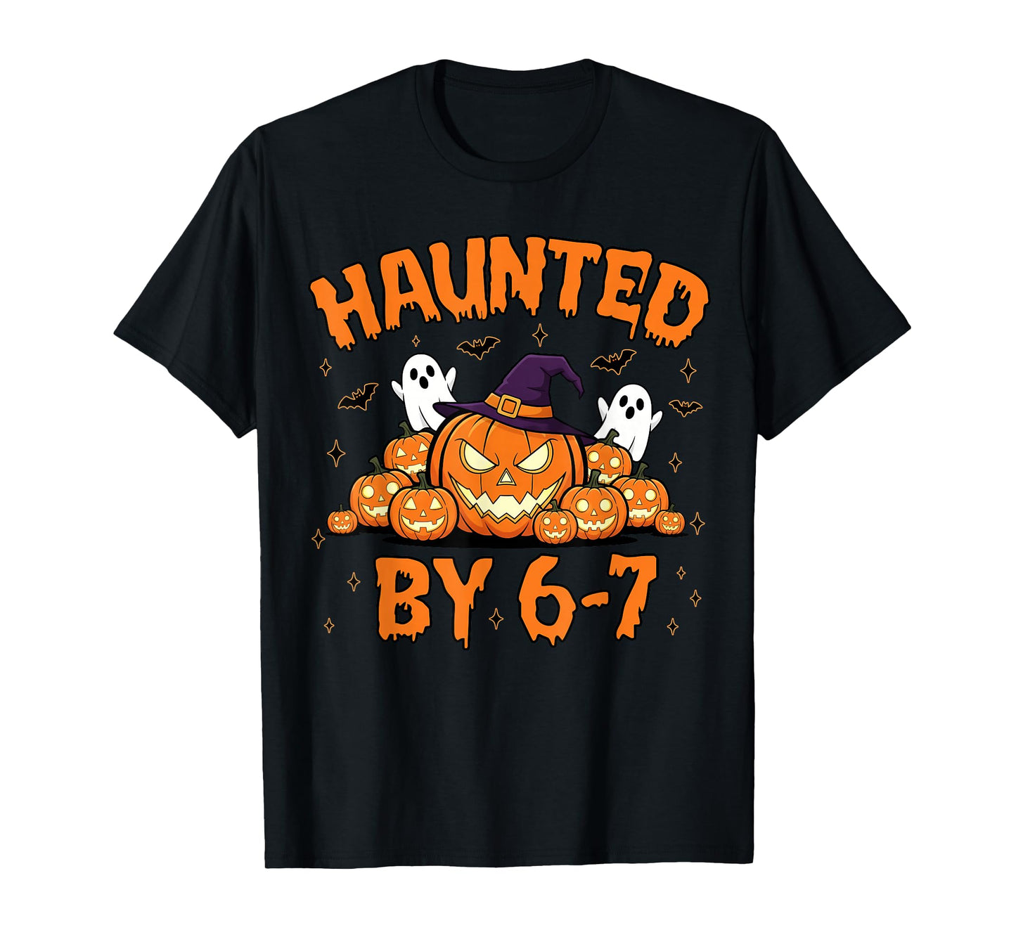 Haunted by 67 – Funny Ghost and Pumpkin Halloween Costume T-Shirt