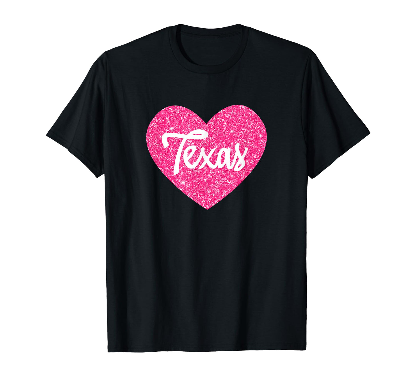 I Love Texas USA State Pink Heart Gift For Women Girls T-Shirt