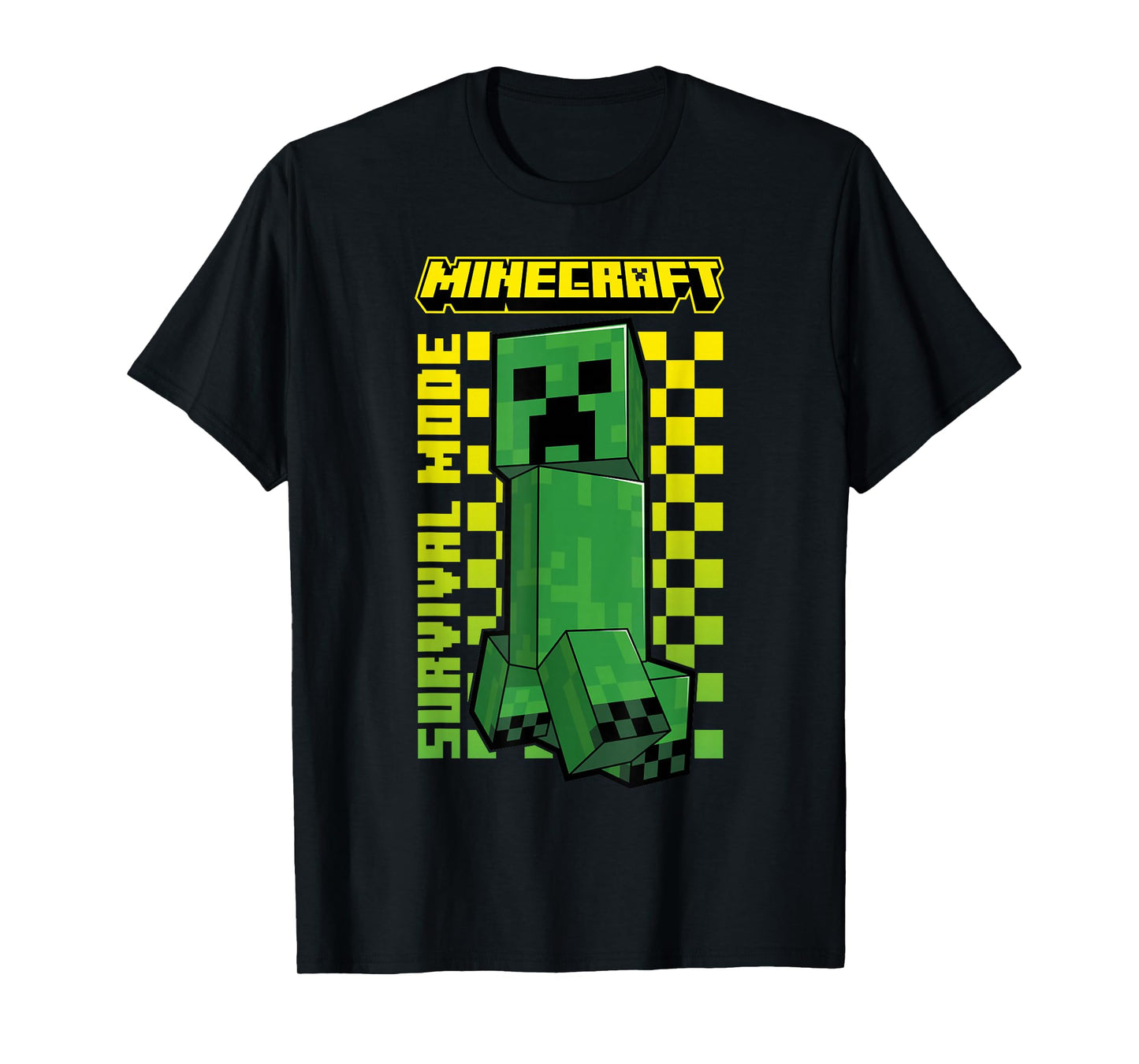 Minecraft Yellow Checkered Survival Mode Creeper T-Shirt
