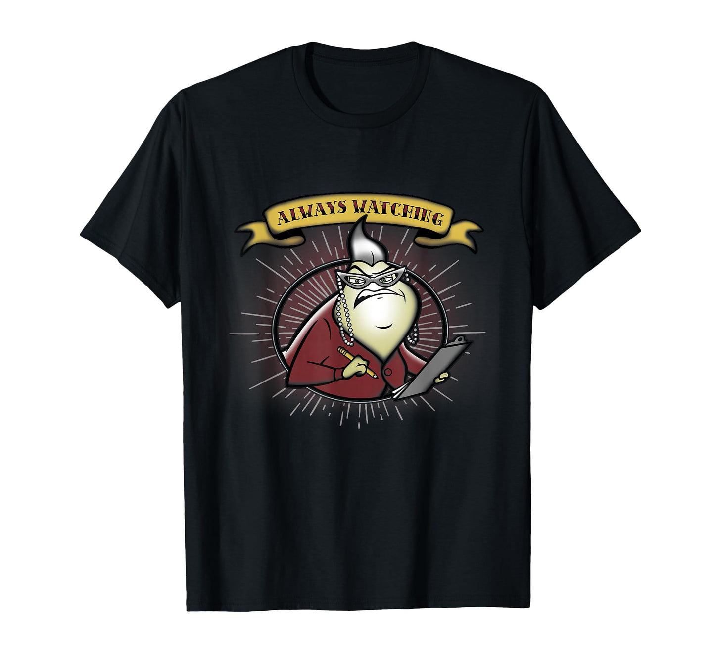 Disney Pixar Monsters Inc. Roz Always Watching Banner T-Shirt Small