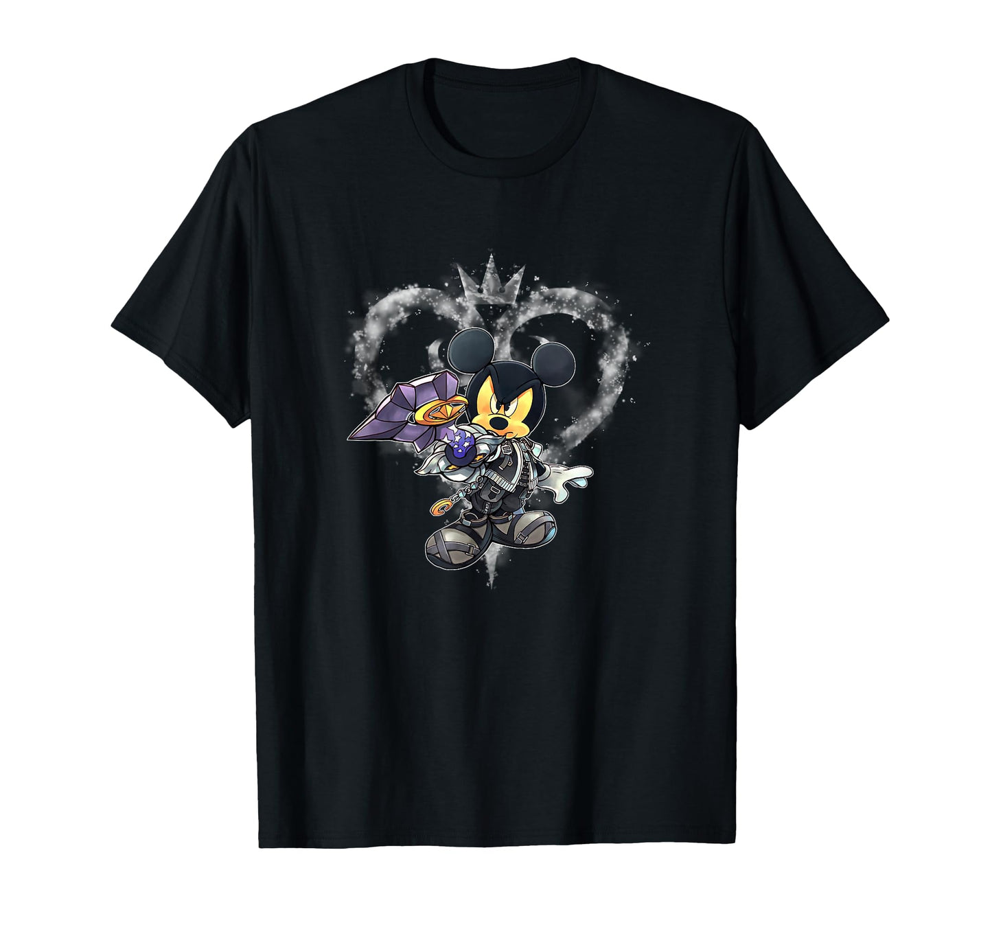 Disney Kingdom Hearts Hero Mickey Faded Smokey Heart Logo T-Shirt