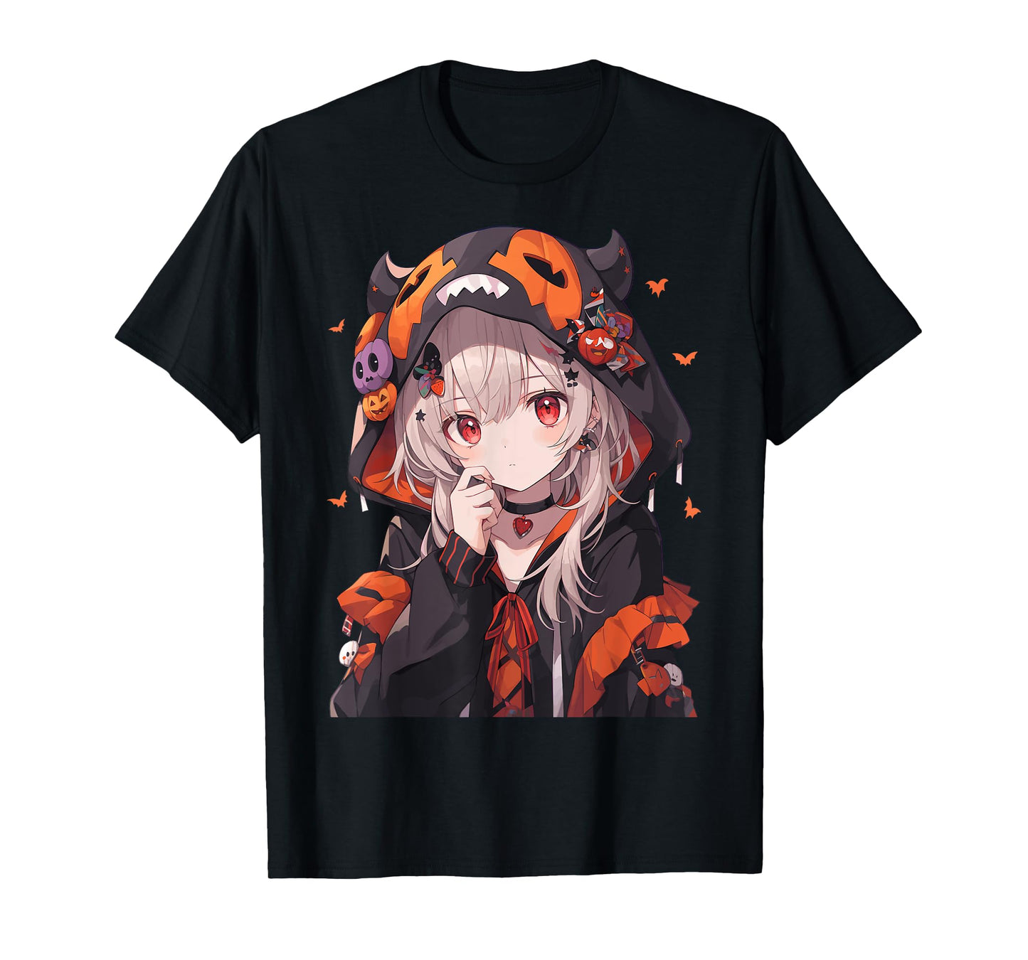 Halloween Anime Girl Pumpkin Demon Costume Japanese Otaku T-Shirt