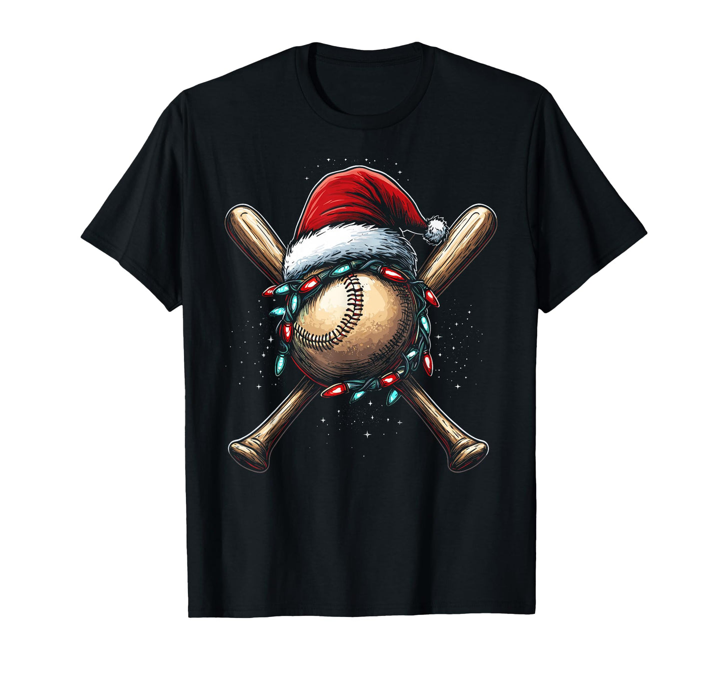 Christmas Baseball Pajama Santa For Men Boys Girls Kids Xmas T-Shirt