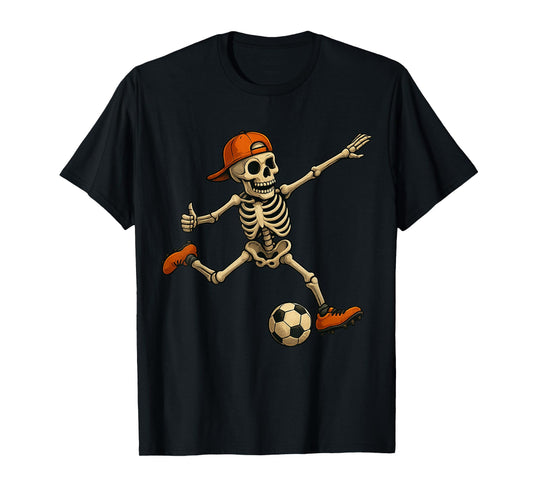 Skeleton Soccer Halloween Costume for Men Boys Kids T-Shirt