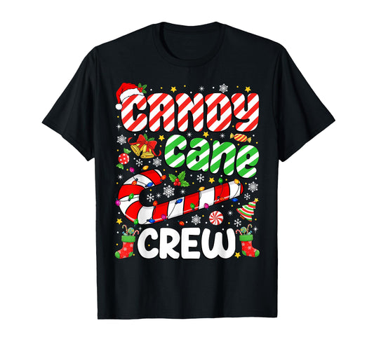 Candy Cane Crew Christmas Matching Family Pajama Candy Lover T-Shirt