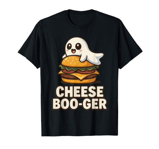 Cheese Boo-Ger Cute Ghost Burger Funny Food Pun Halloween T-Shirt