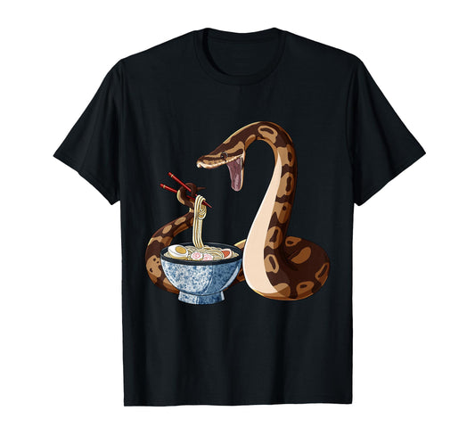 Funny Japanese Anime Snake Eats Ramen King Python T-Shirt