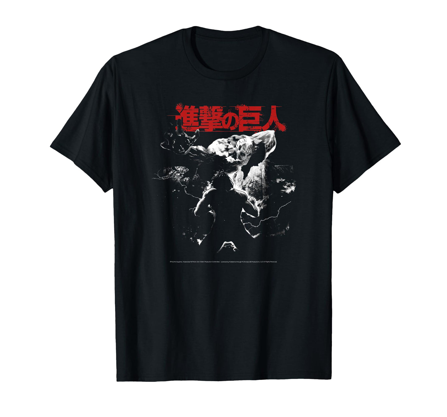 Attack on Titan Season 2 Black and White Key Art AOT Anime T-Shirt