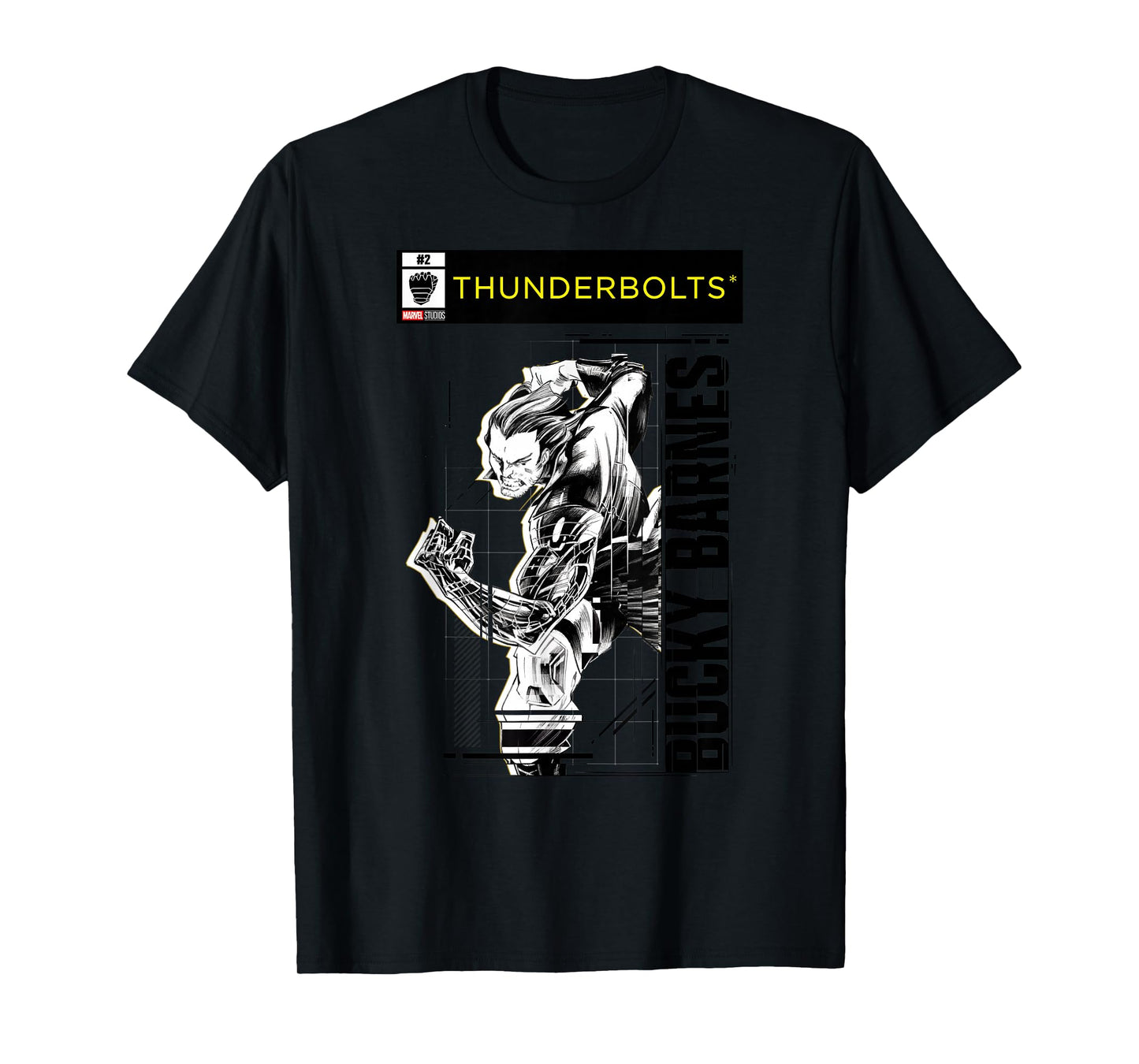 Marvel Studios Thunderbolts Bucky Barnes B&W Comic Cover #2 T-Shirt