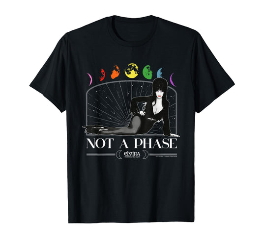 Elvira It's Not a Phase Pride Rainbow Moon Retro T-Shirt