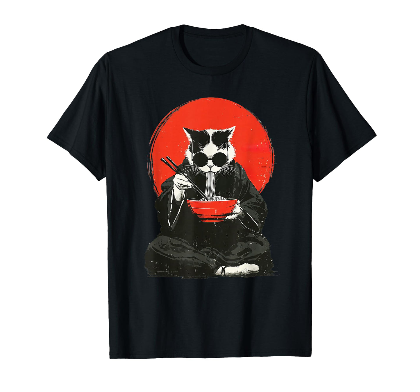 Funny Ramen Cat Japanese Anime Kawaii Graphic T-Shirt