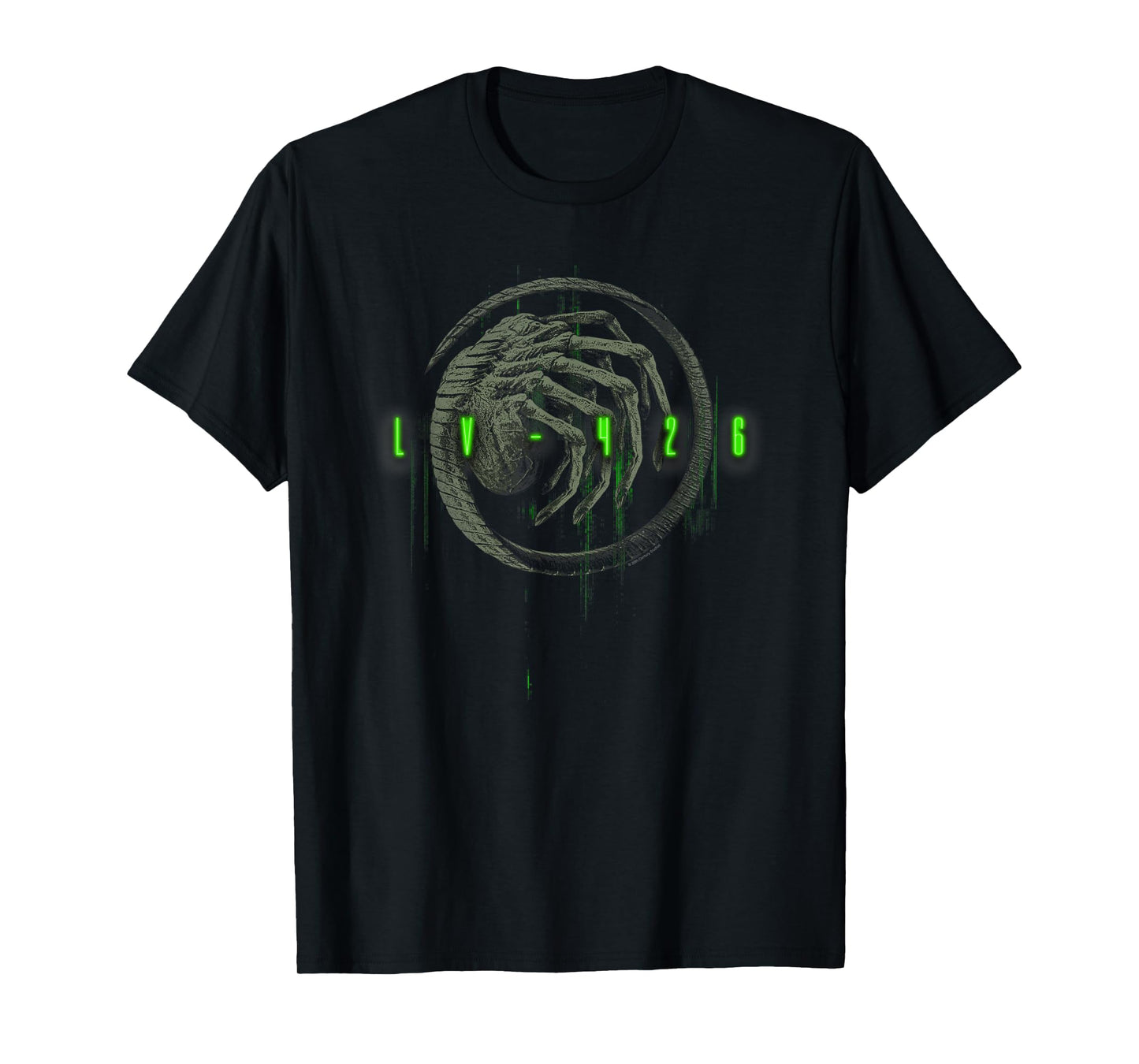 Aliens Lv-Fourtwentysix Iconic Facehugger Neon Chest Poster T-Shirt