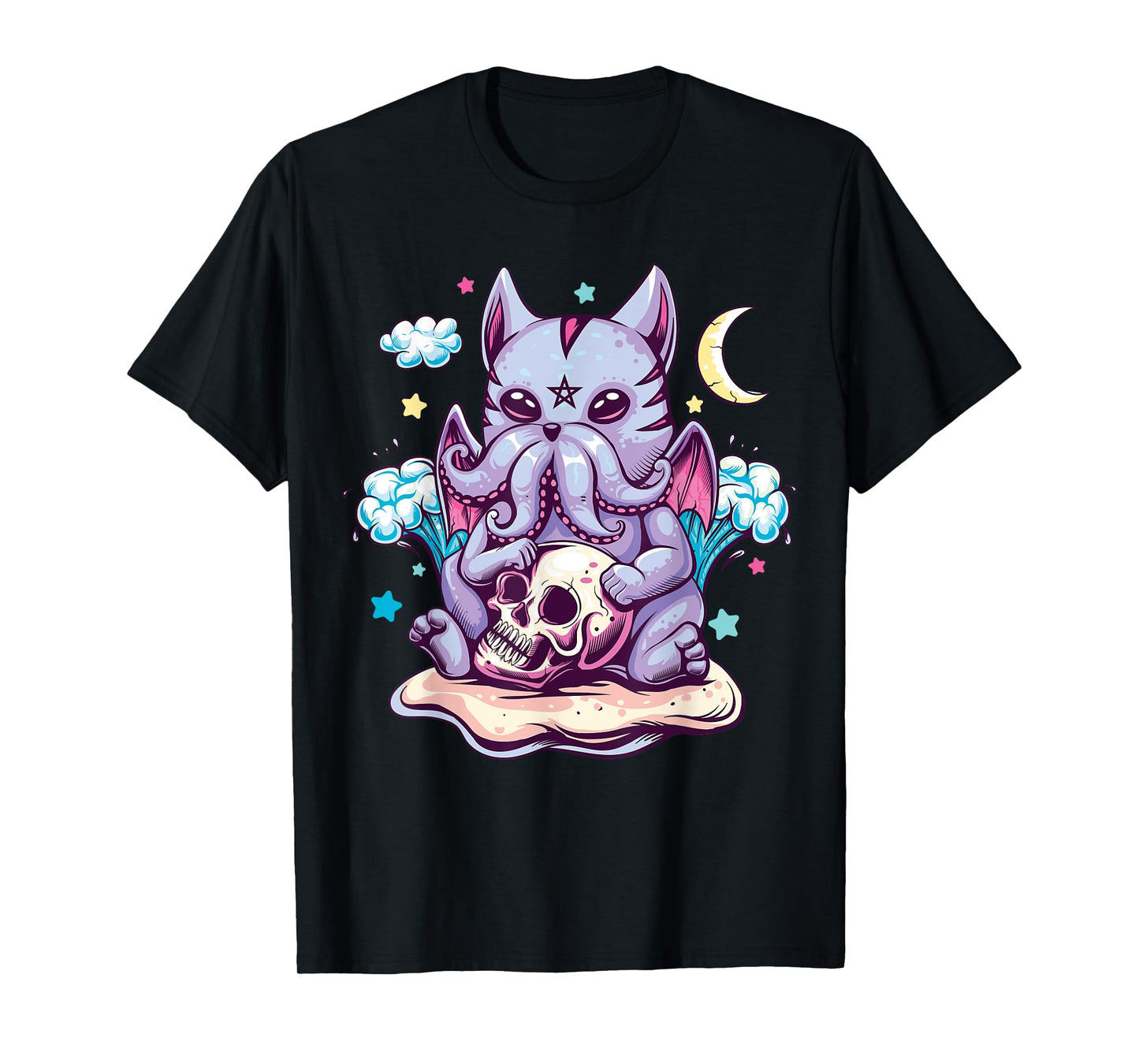 Kawaii Pastel Goth Cute Creepy Creature Skull Demon Menhera T-Shirt