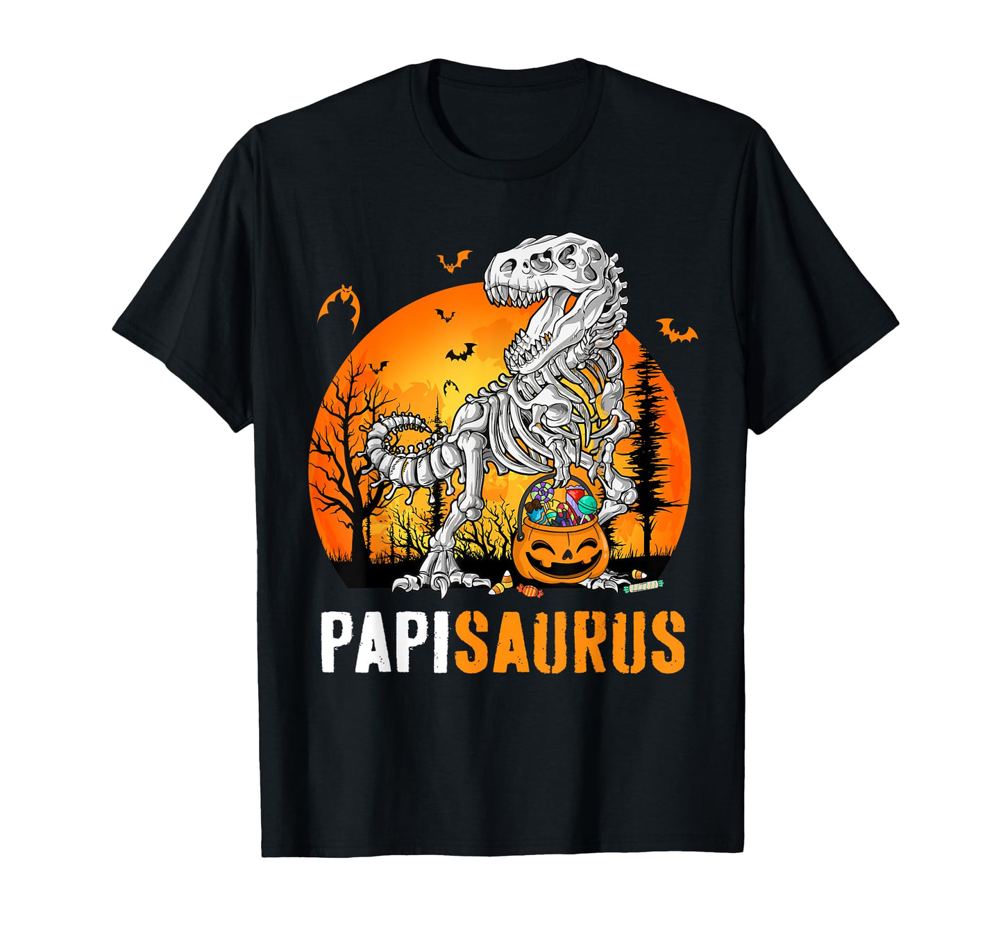 Papisaurus Dinosaur Skeleton Halloween Papi Saurus T-Shirt
