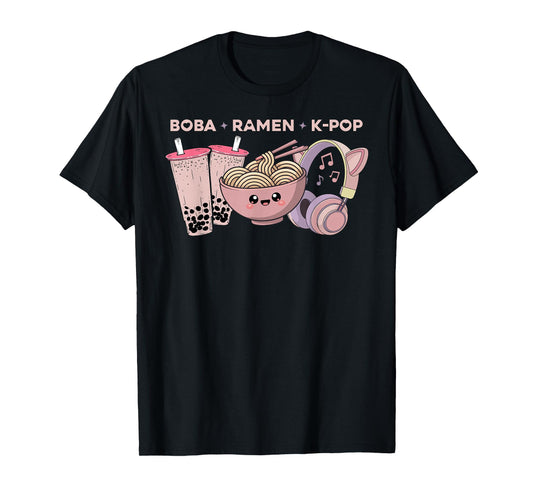 Kawaii Kpop Boba Ramen K-Pop Anime K Pop T-Shirt