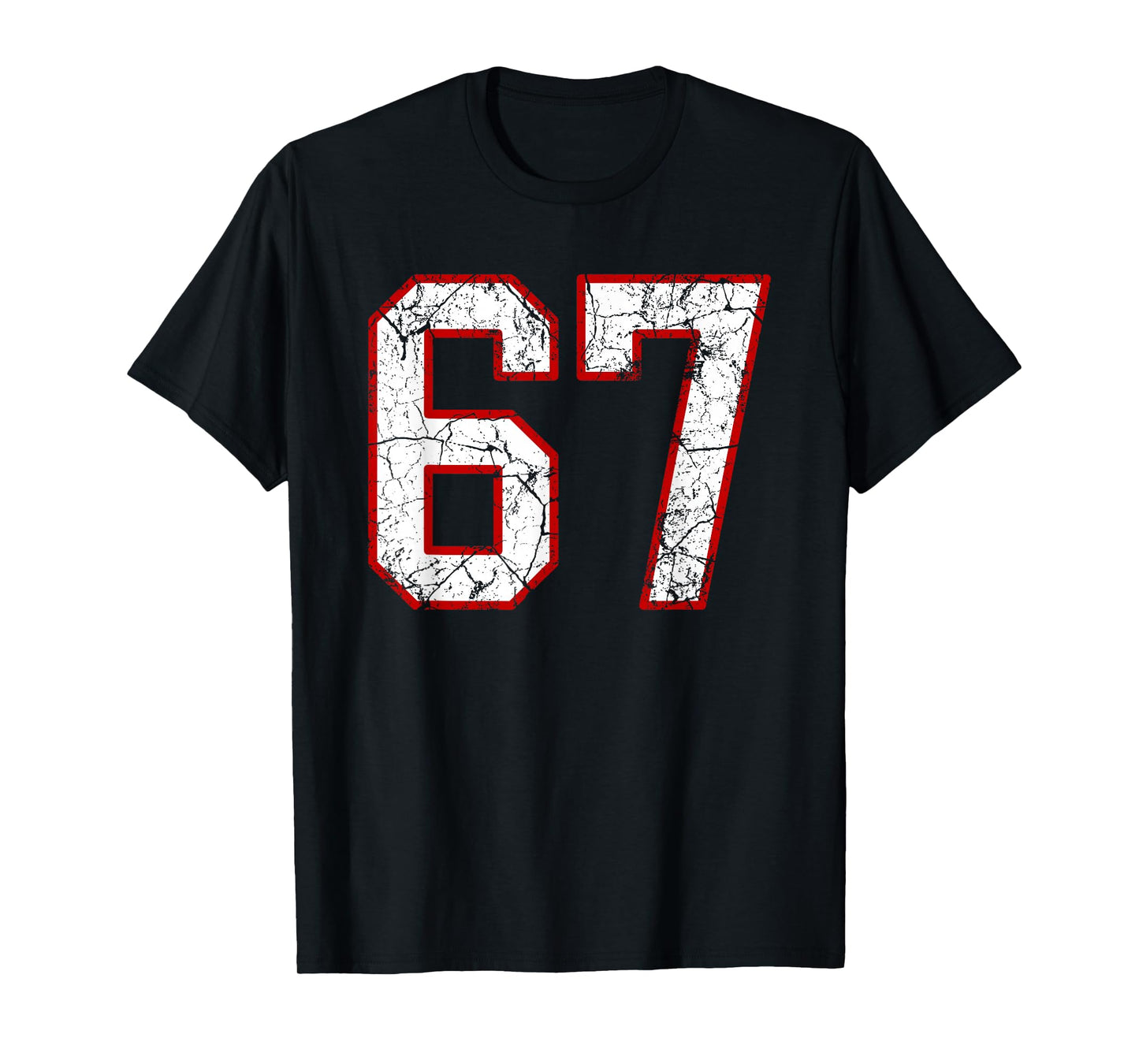 White and Red Sports Number 67 Jersey Uniform Player T-Shirt