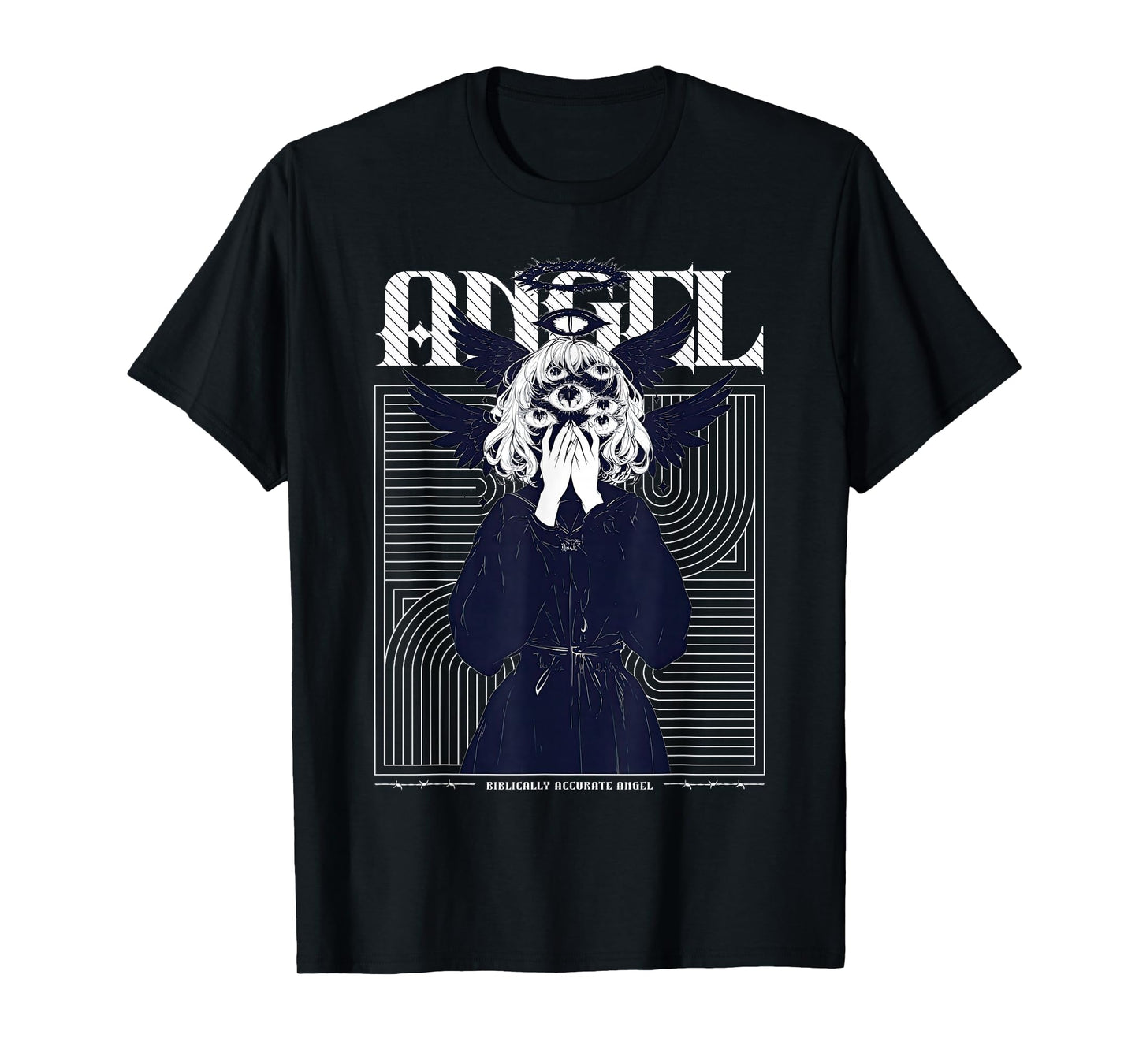 Anime Girl Multiple Eyes Gothic Seraphim Angel Harajuku T-Shirt
