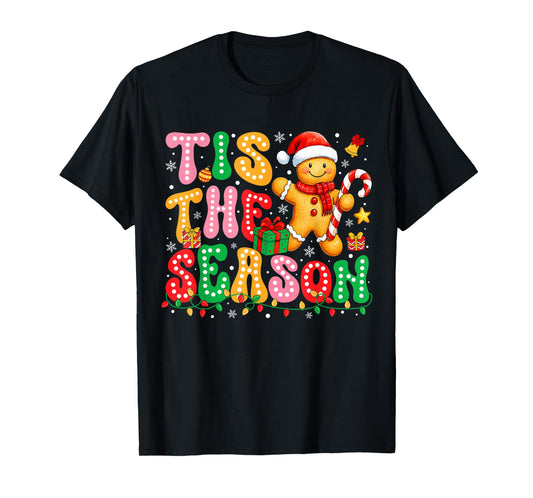 Tis The Season Gingerbread Santa Hat Christmas Cookie Women T-Shirt