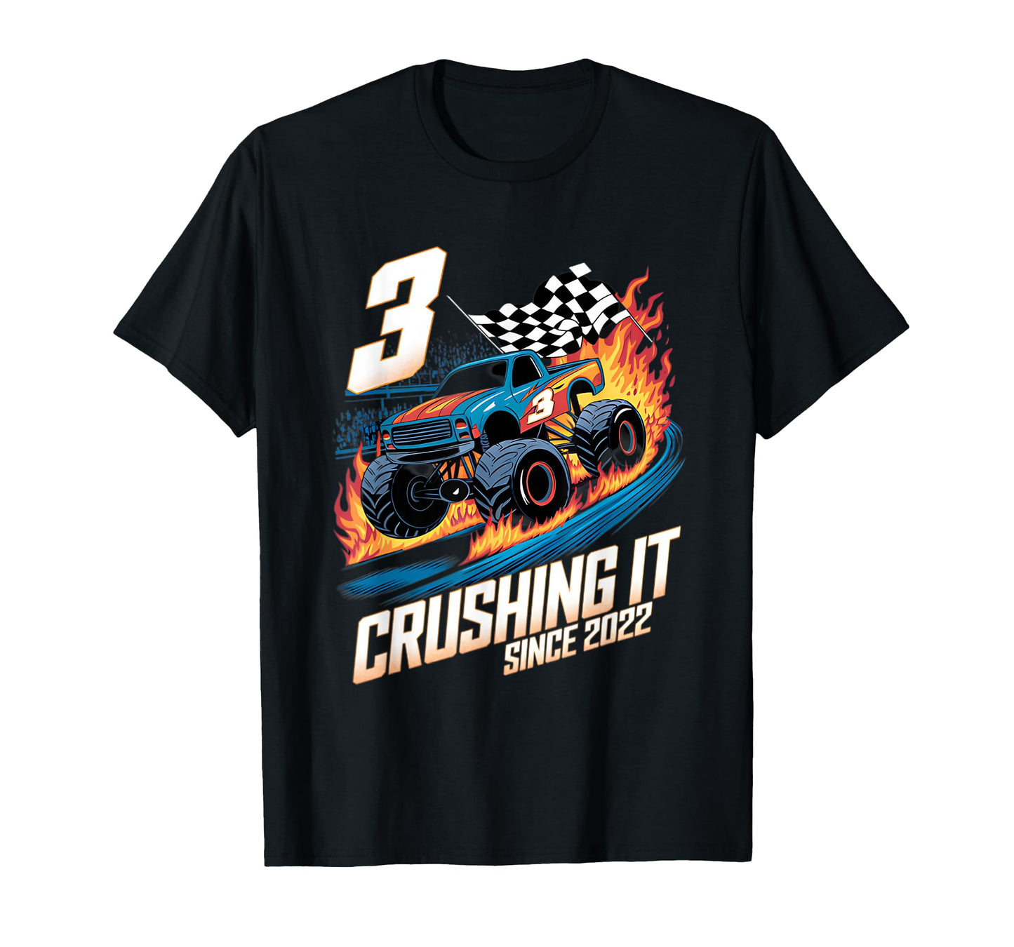 Crushing It Since 2022 3th Birthday Kids Monster Truck T-Shirt