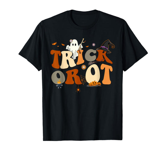 Retro Trick Or OT Occupational Therapy Ghost Halloween T-Shirt