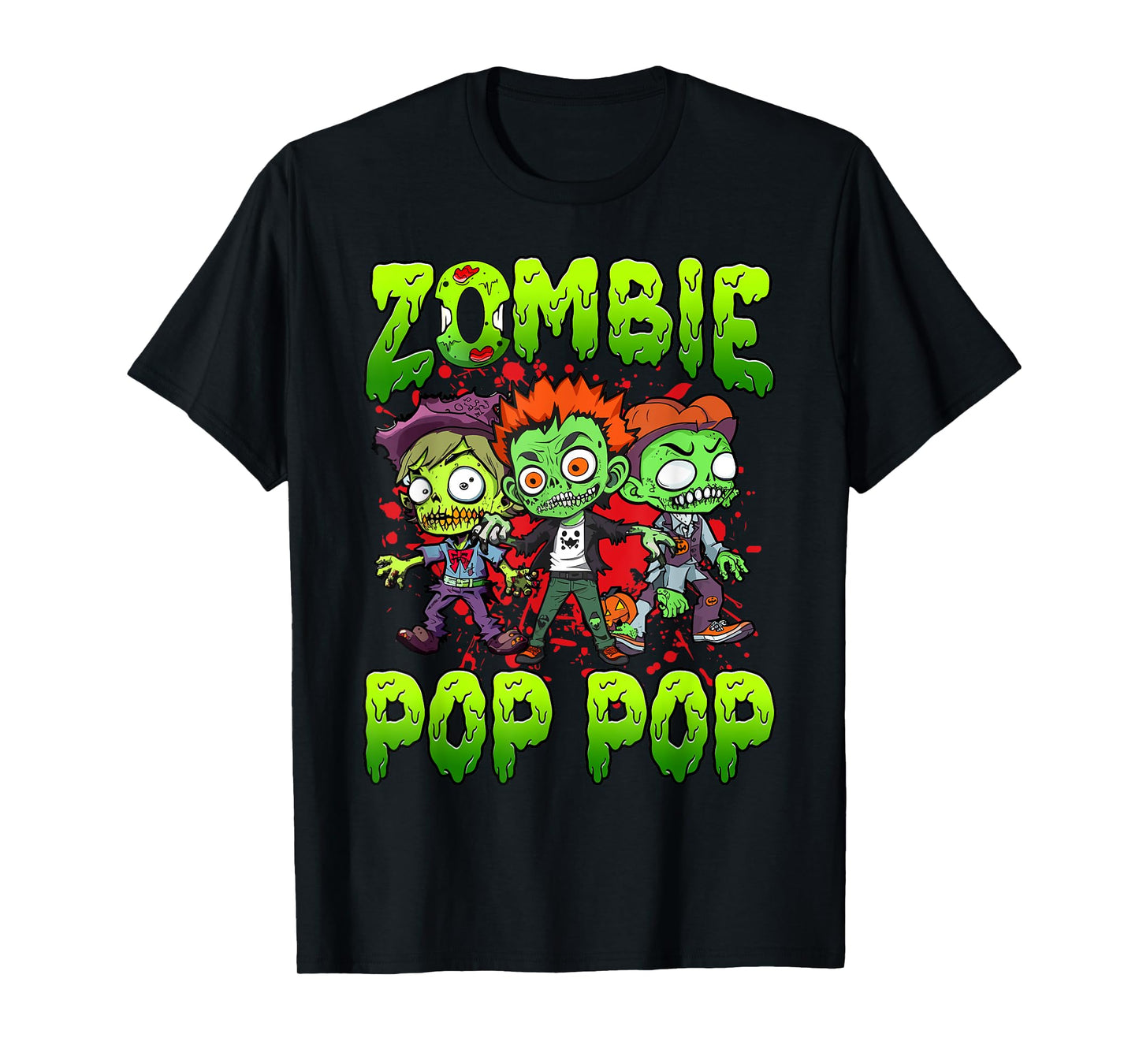 Zombie Pop Pop Halloween Costume Family Matching T-Shirt