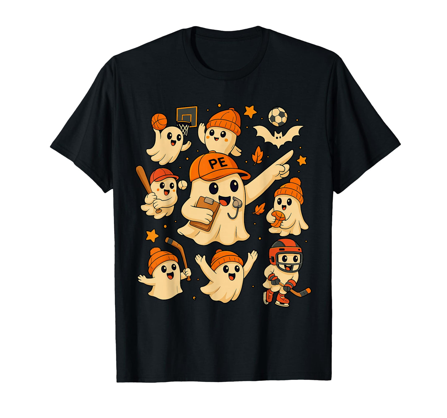 Halloween PE Teacher Costume, Ghost Physical Education T-Shirt