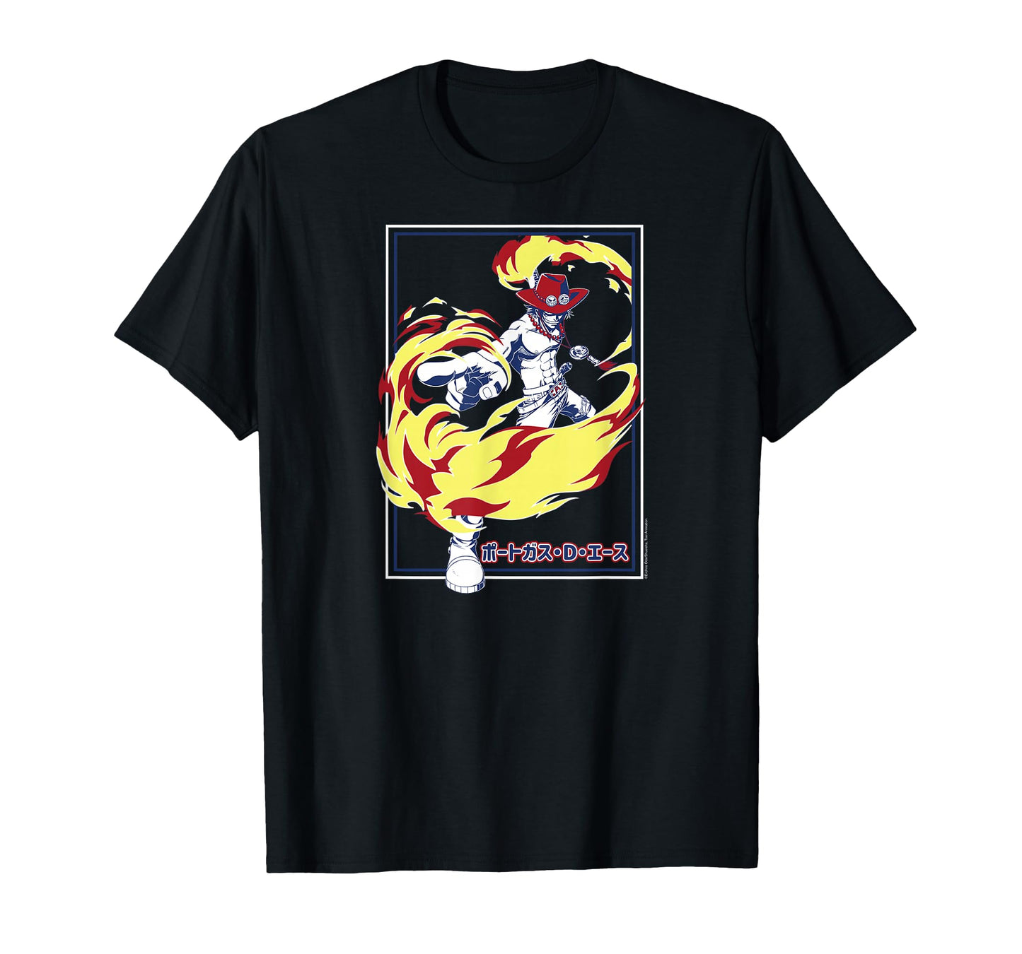 One Piece Anime Fire Fist Ace Frame T-Shirt