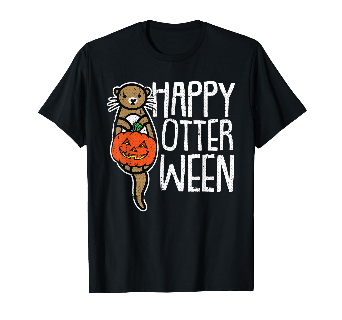 Happy Otter-Ween Lazy Halloween Costume Funny Animal Pun T-Shirt