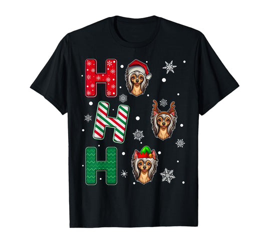 Ho Ho Ho Chinese Crested Dog Lover Christmas Santa Elf Xmas T-Shirt