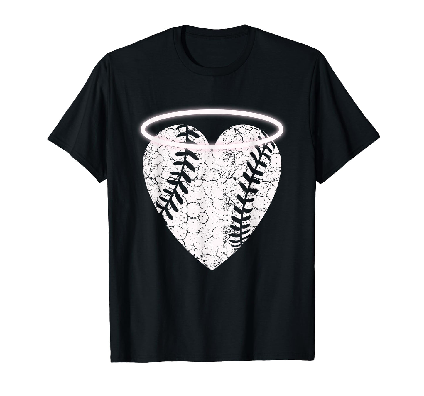 Vintage Angel Baseball Heart with Halo T-Shirt