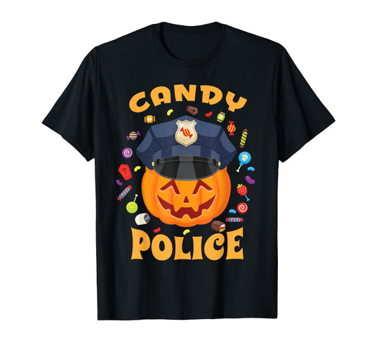 Candy Police Halloween Party Costume Security Funny T-Shirt