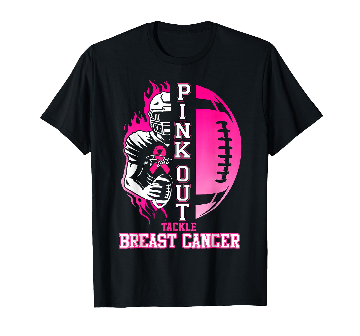 Tackle Breast Cancer Awareness Pink Out American Football T-Shirt