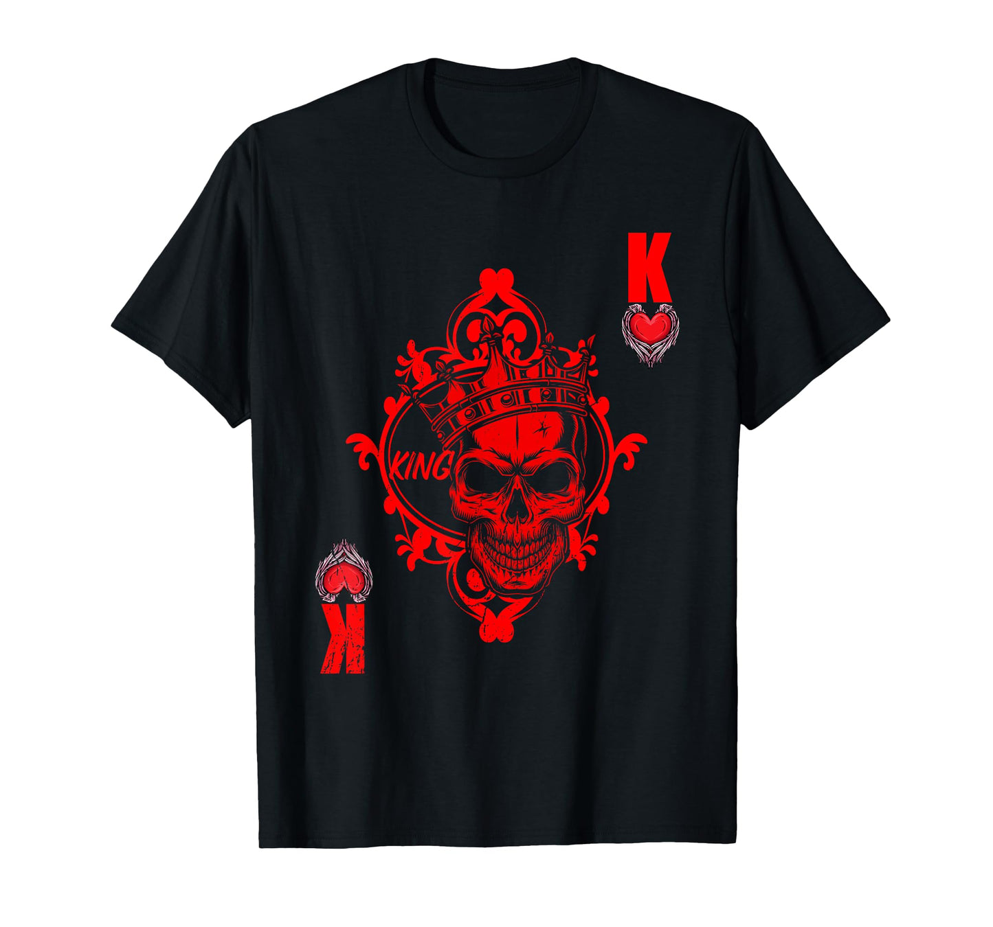 Heart King Card Game Men Skull Gift Idea T-Shirt