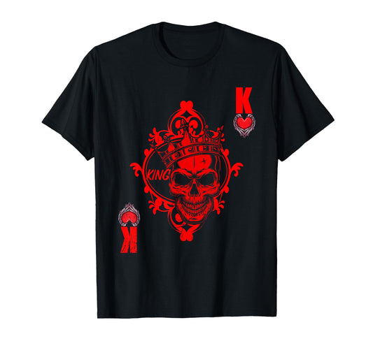 Heart King Card Game Men Skull Gift Idea T-Shirt