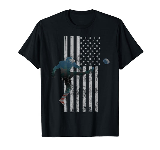 Football T-Shirt, American Flag USA Team Gift Kicker T-Shirt
