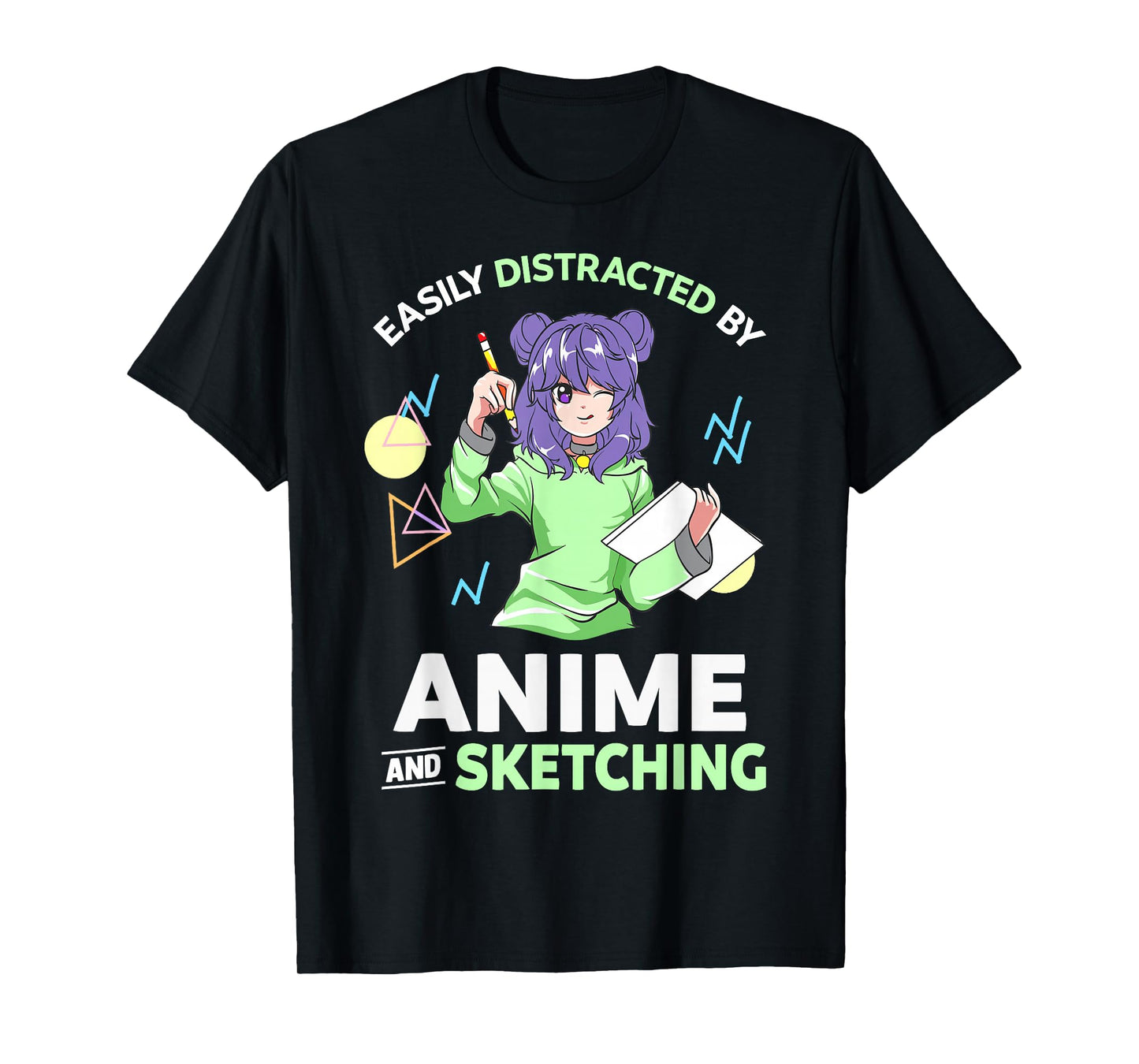 Easily Distracted By Anime and Sketching Anime T-Shirt