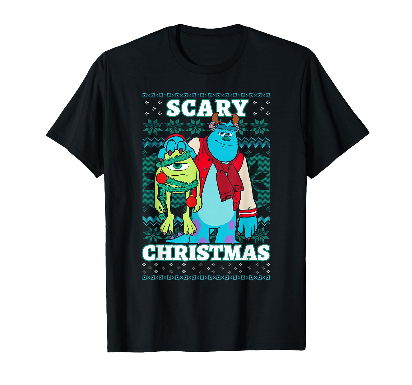 Disney Pixar Monsters Inc. Christmas Scary Ugly Sweater T-Shirt