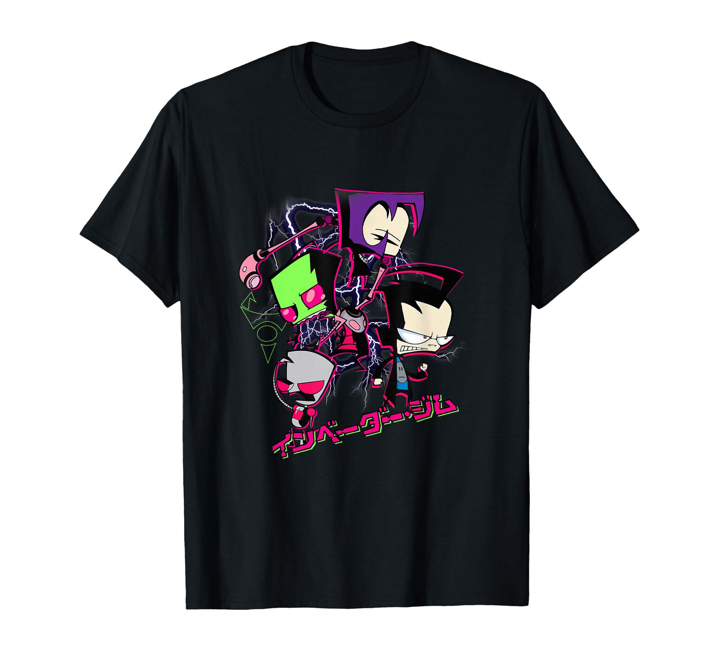 Invader Zim Lightning Storm Anime Characters Collage T-Shirt