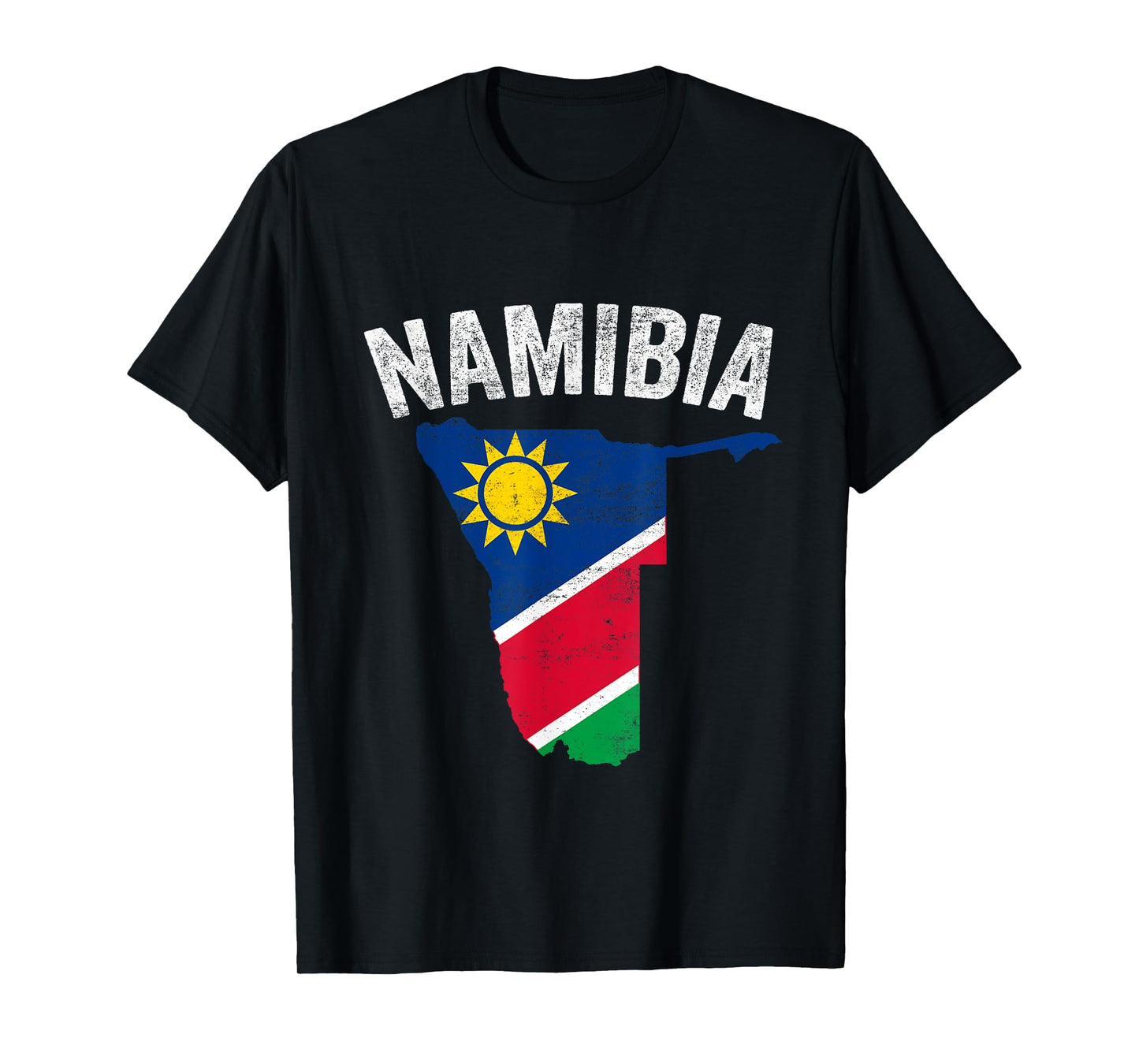 Distressed Retro Namibia Flag Namibia Map Patriotic T-Shirt