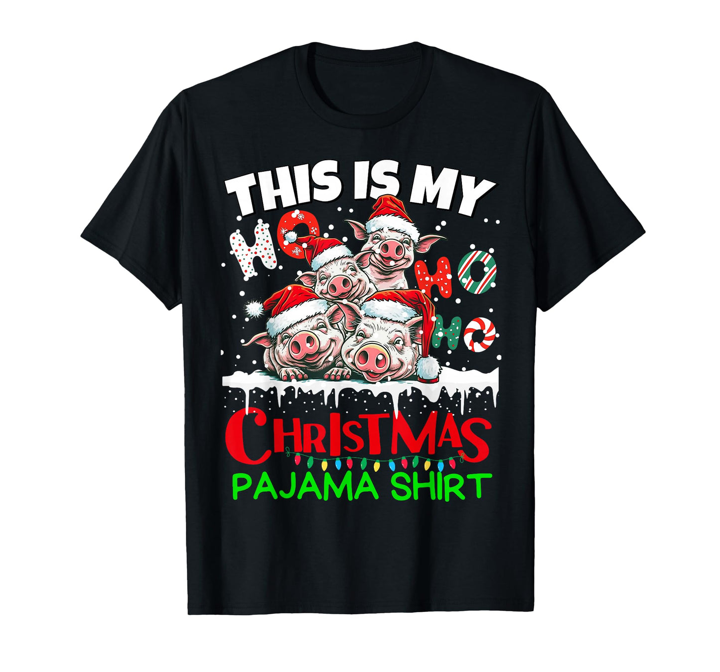 This is my Christmas Pajama shirt Pigs Santa for Kids T-Shirt