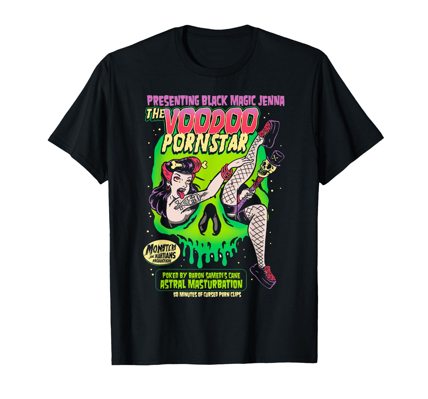 Horror Art - Voodoo Porn Star - Psychobilly Punk Art T-Shirt