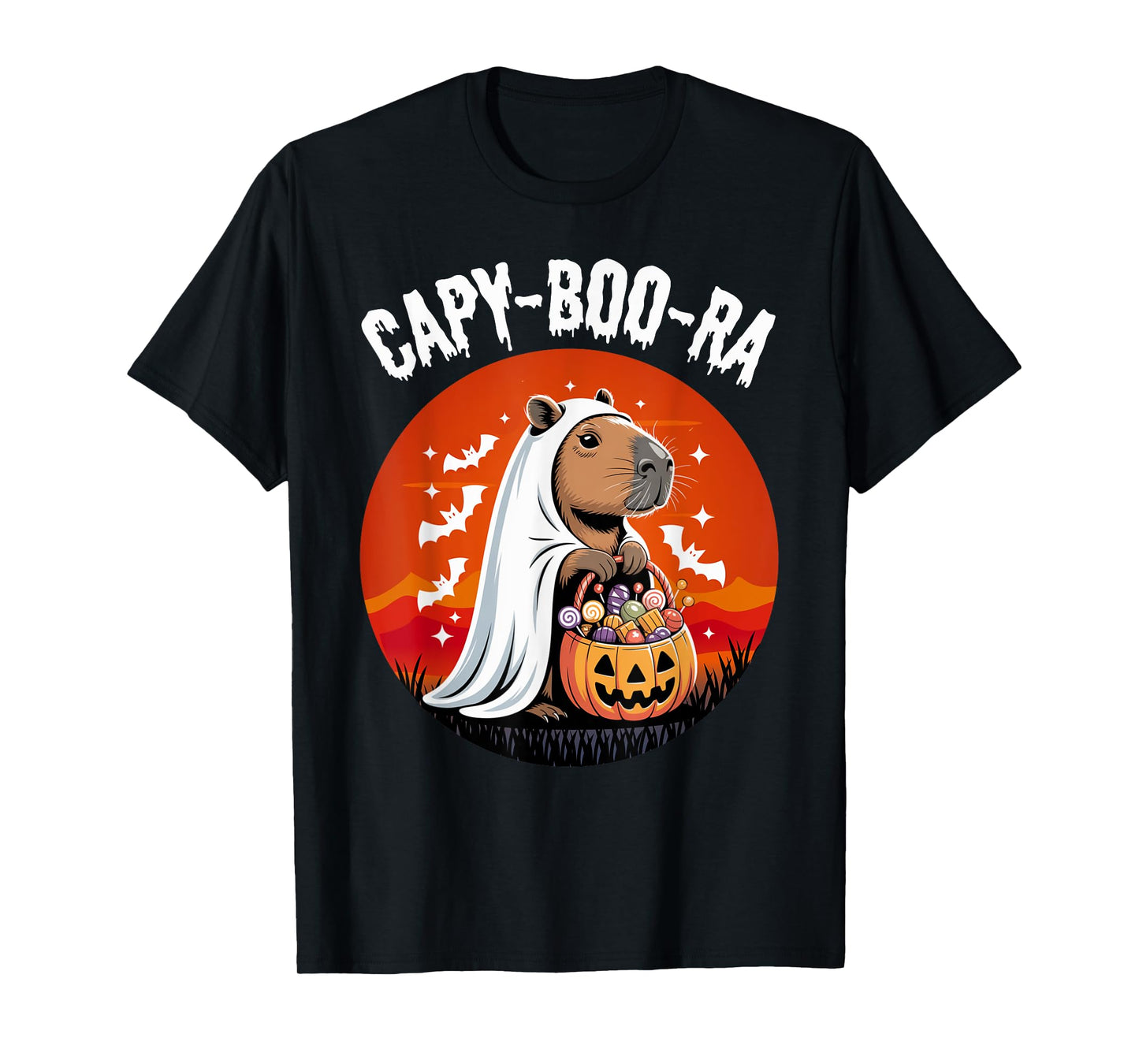 Capy-Boo-ra Ghost Capybara Halloween Costume Candy Gifts T-Shirt