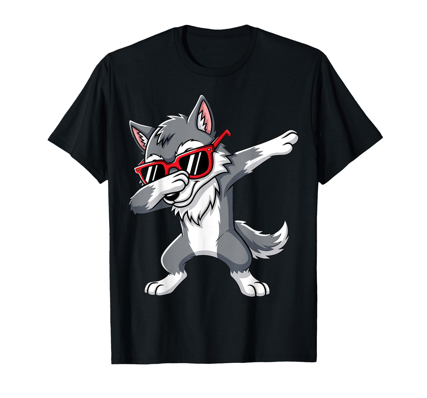 Dabbing Wolf with Sunglasses Wolves Animal T-Shirt