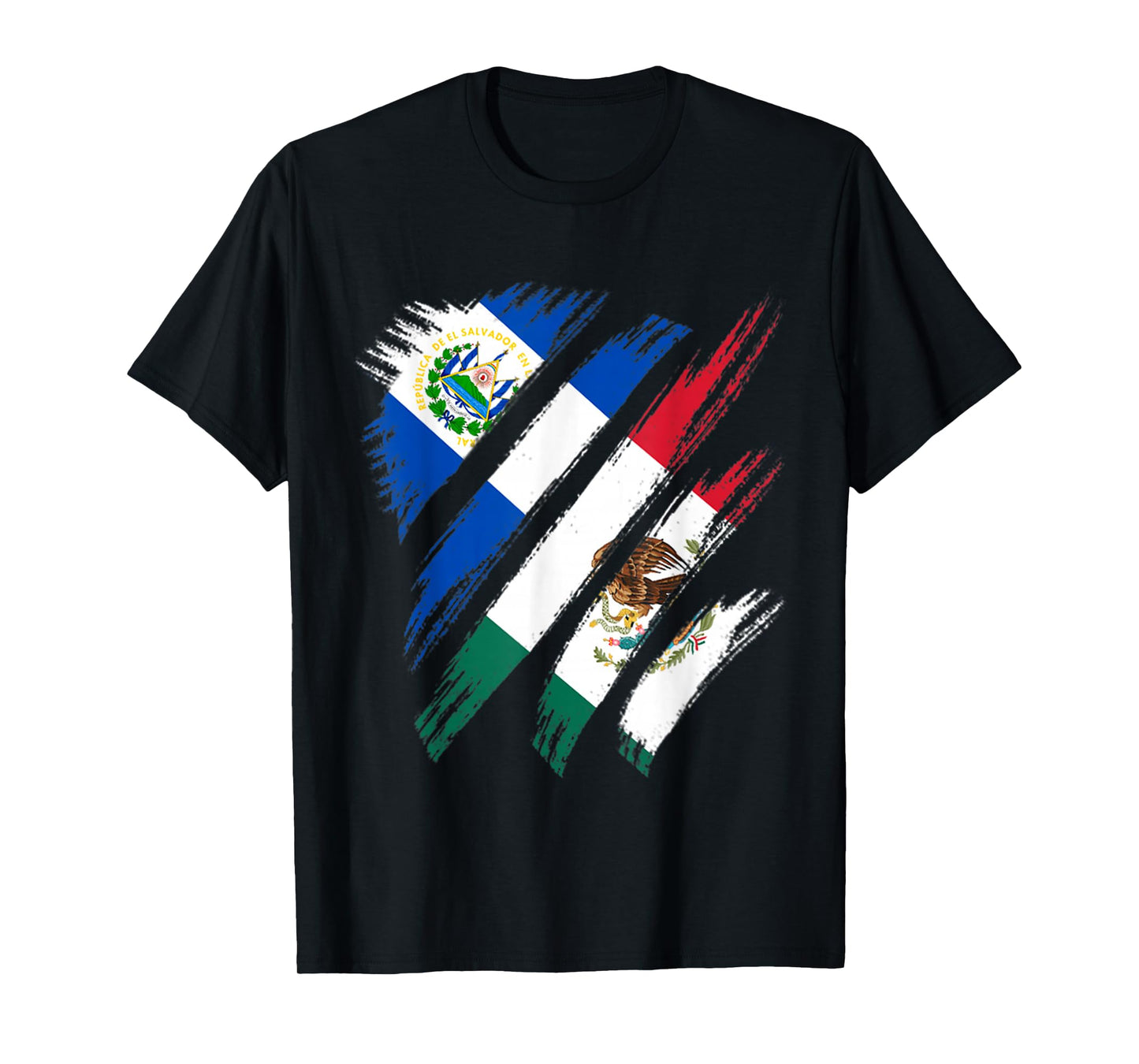 El Salvador Flag Mexico Grown Patriot Country Stripes T-Shirt