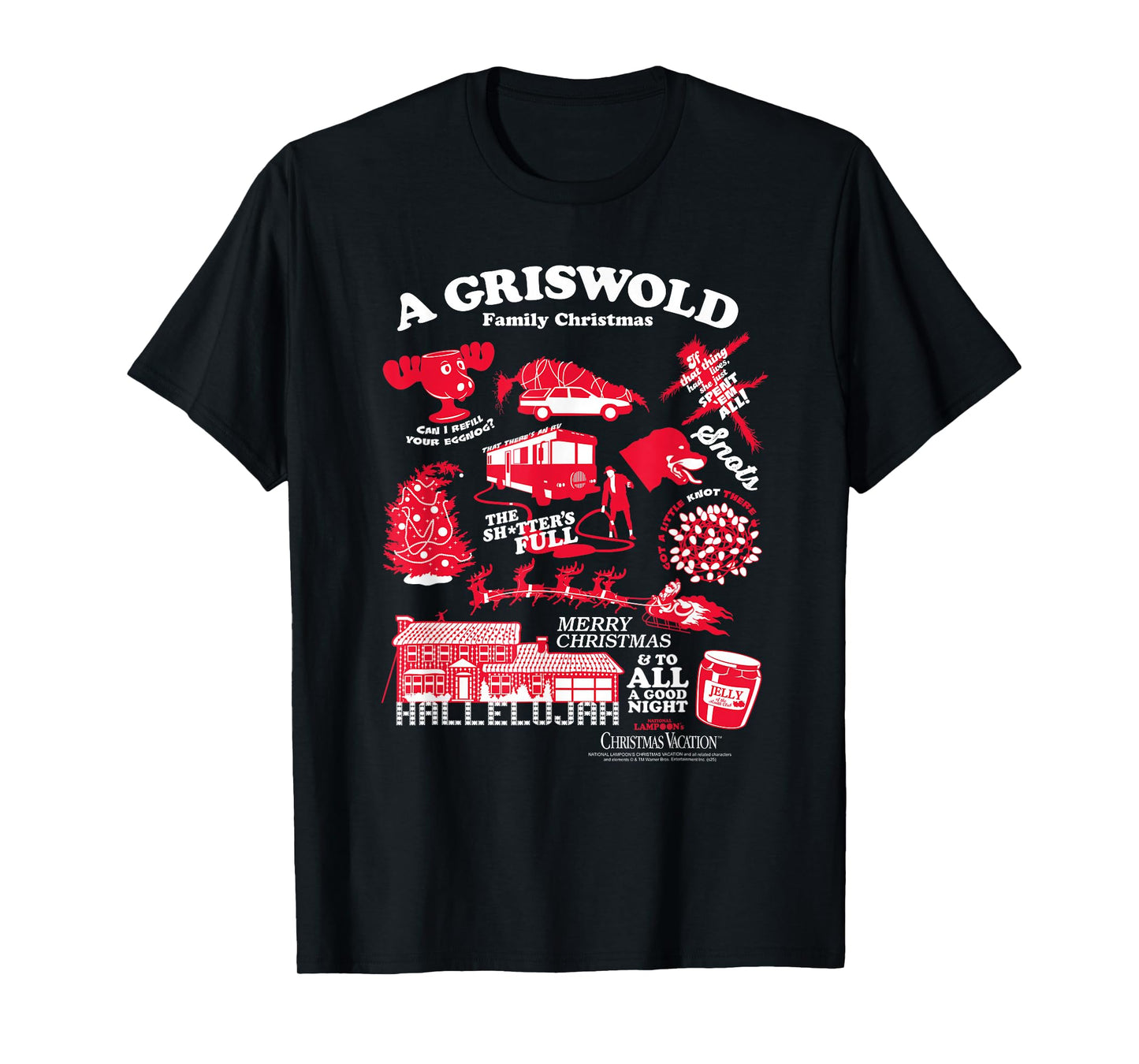 Christmas Vacation Quotes and Icons Collage Holiday Movie T-Shirt