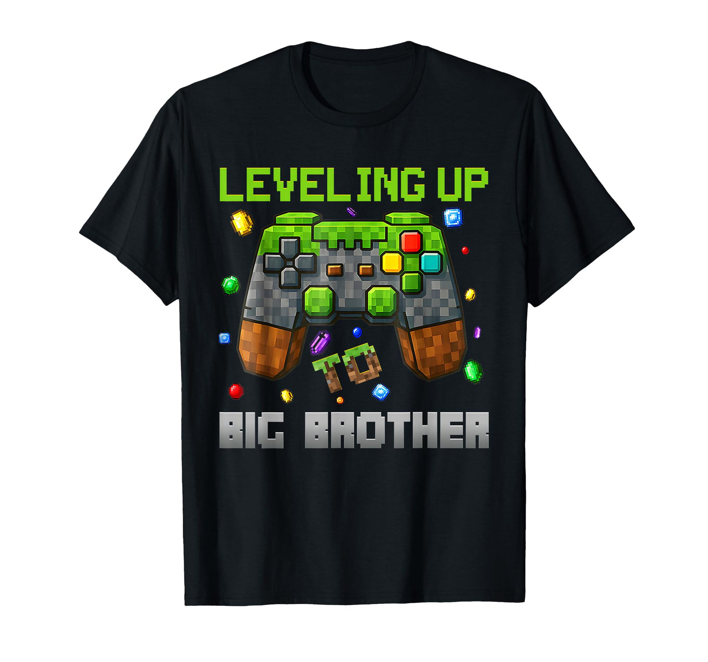 Leveling Up To Big Brother Shirt Funny Gamer Pixel T-Shirt